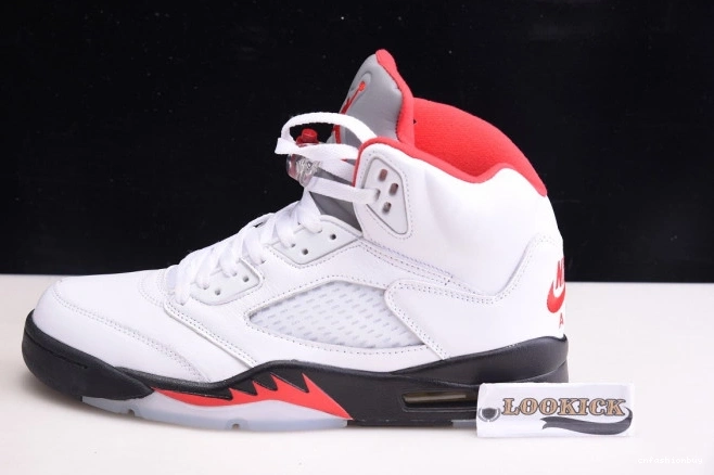 5 Tongue Fire DA1911-102 Retro Air Jordan (2020) Red Silver 0712